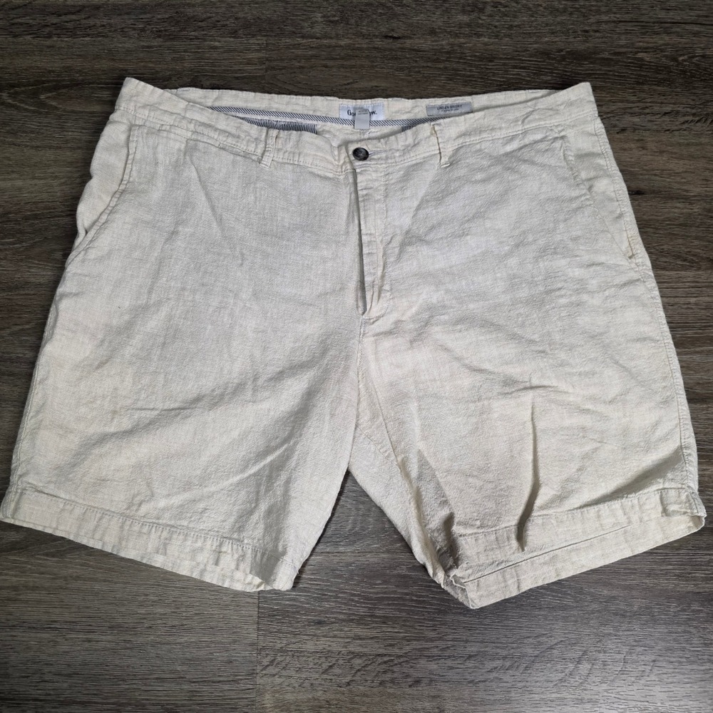 Goodfellow & Co 42 Linden Short Mens Cream Excellent Linen Cotton 9 Inseam‎